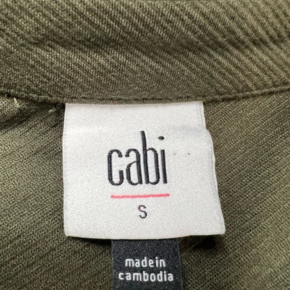 CAbi Women's Small Olive Green Academy Blazer 4120 Asymmetric Zip Stretch Jacket - Picture 4 of 7